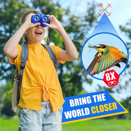 Miniatura 3 de LET'S GO! Binoculares para niños, prismáticos compactos de alta resolución a prueba de golpes