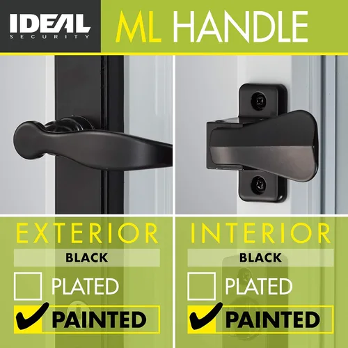 Miniatura 3 de Ideal Security 1216 Manija de puerta Storm para montaje en superficie con cerradura y llave para puertas de 1 a 1 ½ pulgadas de grosor