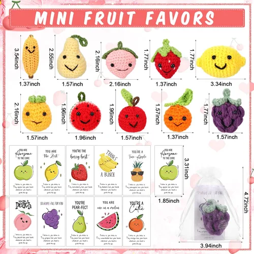 Miniatura 2 de Shappy 10 juegos inspiradores de fin de año, fruta positiva divertida, lana de punto, fruta bailarina, mini regalo de agradecimiento para compañeros