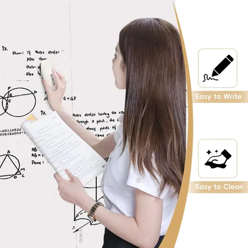 Miniatura 4 de Pizarra blanca de cristal – Pizarra de cristal de borrado en seco de 36 x 24 pulgadas, pizarra magnética blanca pura para escritura, pizarras