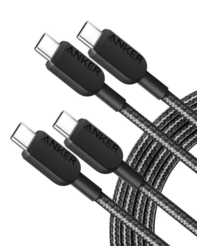 Anker Cable USB C a USB C, Cable Cargador de Carga Rápida Tipo C (6 pies, 2 unidades) para iPhone 17/16 Series, iPad Air 4, MacBook Pro 2022 y más