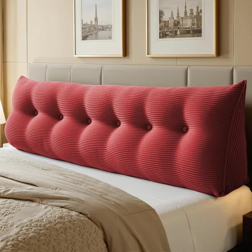 Miniatura 14 de WOWMAX - Almohada triangular para lectura; almohada grande para cabecera y respaldo; almohada en forma de cuña para soporte y posicionamiento