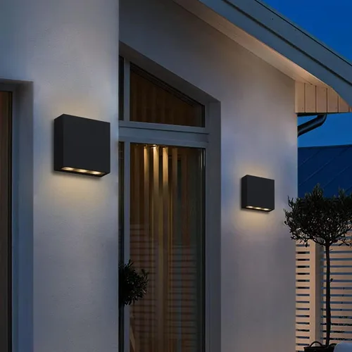 Miniatura 5 de Moderna lámpara de pared LED para exteriores con luz hacia arriba y hacia abajo, lámpara de pared negra de aluminio impermeable, luces de pared