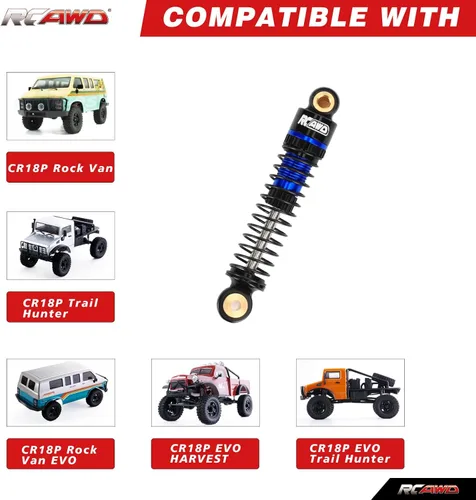 Miniatura 2 de RCAWD Amortiguadores de 47MM CR18P Tipo de Aceite para Hobbyplus 1/18 CR18P Rock Van Delantero Trasero CR18P EVO Trail Hunter Series Actualizaciones