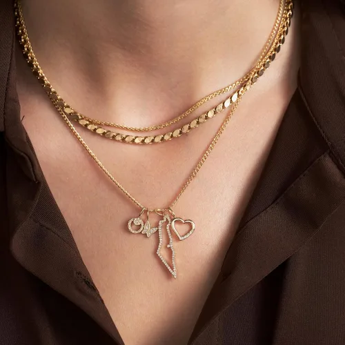 Miniatura 2 de Gelin Colgante de mariposa de oro macizo de 14 quilates con diamantes para mujer