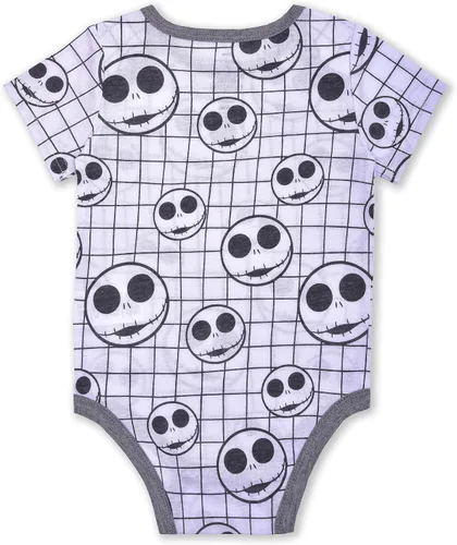 Miniatura 7 de Disney Nightmare Before Christmas Jack Skellington - Paquete de 3 mamelucos para bebé color gris