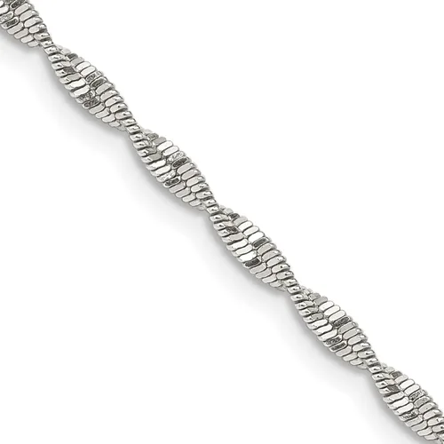 Miniatura 2 de IceCarats Collar de cadena de espiga trenzada de plata de ley 925 de 0.079 in