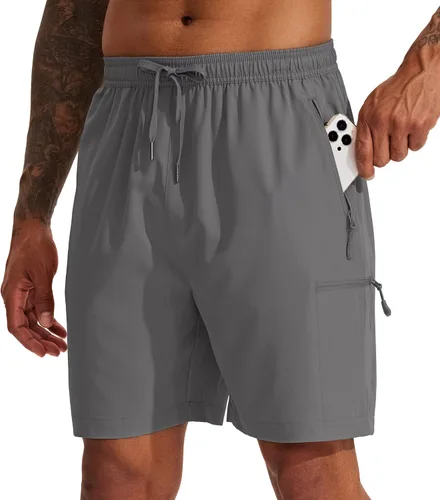 Willit Pantalones cortos tipo cargo de senderismo para hombre, de secado rápido, pantalones cortos deportivos de golf de 7 pulgadas, ligeros de