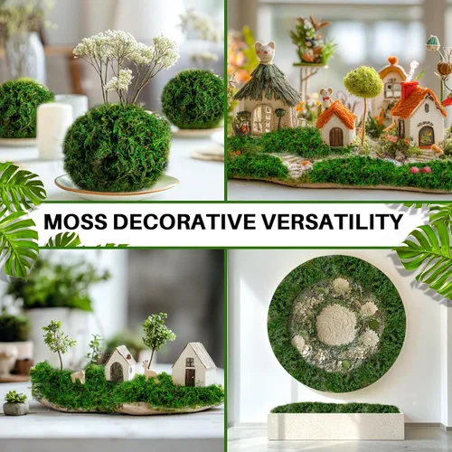 Miniatura 7 de Sukh Musgo sintético para plantas en maceta, musgo artificial para manualidades, decoración de musgo falso, musgo de bosque verde, plantas