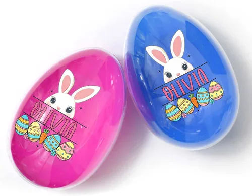 Miniatura 8 de Artsadd Huevo de Pascua de madera personalizado – Huevo de madera grabado con láser personalizado para niños y niños pequeños, relleno de cesta