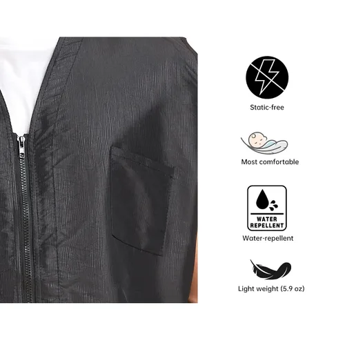 Miniatura 4 de PERFEHAIR Chaleco de peluquero para hombre, mantente cómodo y elegante, ligero, diseño antiestático, ideal para estilistas, profesionales
