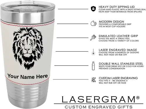 Miniatura 4 de LaserGram Vaso aislado al vacío de 20 onzas, Disc Golf, grabado personalizado incluido (piel sintética, estilo béisbol)