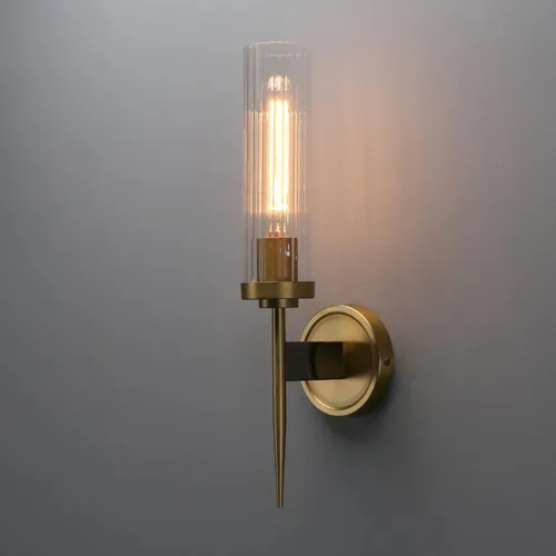 Miniatura 10 de Phansthy Aplique de pared de latón antiguo, lámpara de tocador de baño, iluminación de pared con pantalla de cristal blanco ciclinder de 2.8