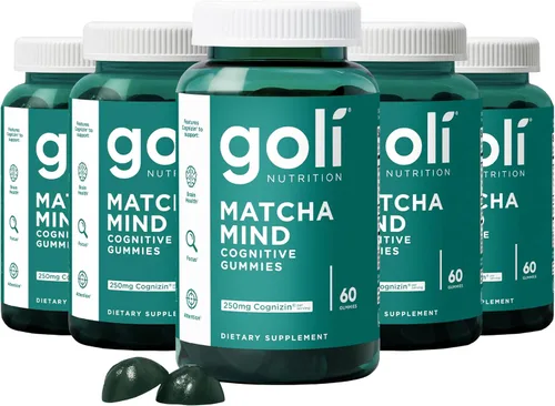 Miniatura 11 de Goli Gomitas Matcha Mind - 60 unidades - Hojas de té verde en polvo con Cognizin para concentración, atención y salud cerebral, veganas, sin OMG