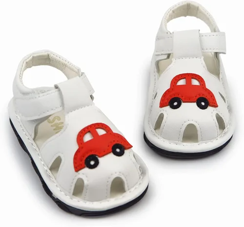 Miniatura 4 de WILLFUN Sandalias chirriantes de verano para bebé, niño, niña, suela de goma de primera calidad, puntera cerrada, antideslizantes, zapatos