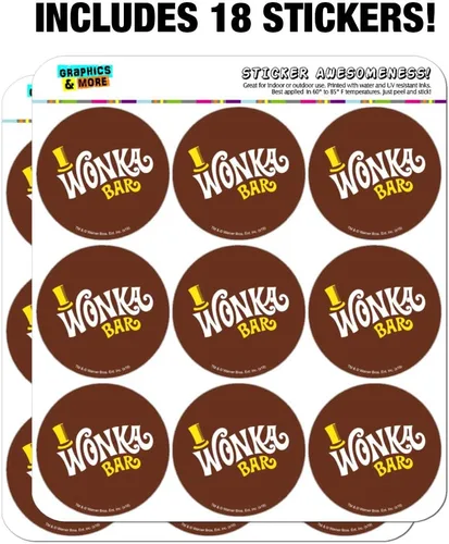 Miniatura 3 de Willy Wonka and The Chocolate Factory Wonka Bar Logo Planner Calendario Scrapbooking Craft Pegatinas