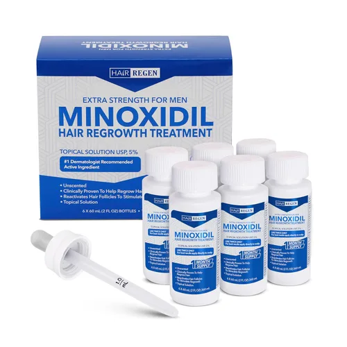 Hair Regen Minoxidil líquido para hombres 5% – Solución tópica avanzada para el crecimiento – Tratamiento de crecimiento para hombres pérdida de