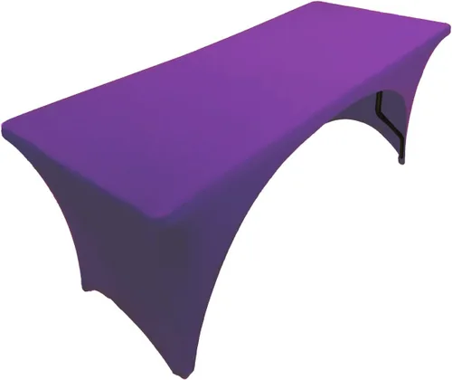 Miniatura 13 de Mantel de elastano color burdeos de 6 pies para mesa plegable rectangular ajustable