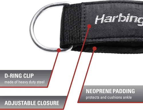 Miniatura 2 de Harbinger Tobillero: soporte ajustable premium para entrenamiento de fuerza, máquinas de cable y entrenamientos de resistencia – Mejora la comodidad