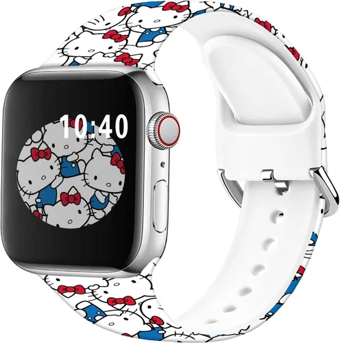 Miniatura 2 de Compatible con Apple Watch Band Hello Ki Sweet Blue de 1.929 in/1.811 in/1.772 in/1.732 in/1.654 in (Serie 3 2 1) Correa de silicona suave, bonita