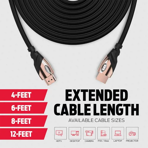 Miniatura 9 de Cable HDMI Monster Rose Gold 4K Ultra HD — Cable HDMI para Xbox Series X, PlayStation 5, Apple TV — Contactos de oro de 24K, alta velocidad 21 Gbps