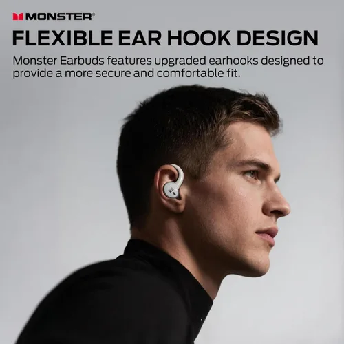 Miniatura 2 de Monster N-Lite 216 - Auriculares inalámbricos, deportivos con ganchos para los oídos, auriculares con cancelación de ruido, graves profundos estéreo