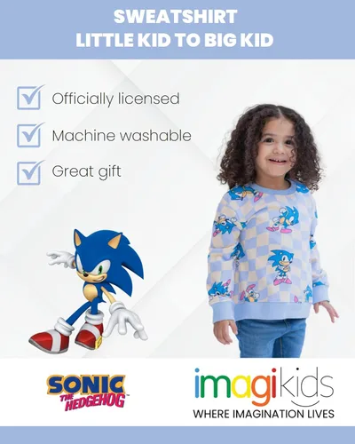 Miniatura 3 de SEGA Sonic the Hedgehog - Sudadera de felpa francesa para niñas pequeñas y grandes