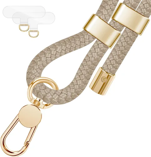 Miniatura 13 de UKON Cordón para teléfono celular, cordón bandolera y correa de muñeca, hebilla de metal premium con dijes para teléfono con 2 parches de correa