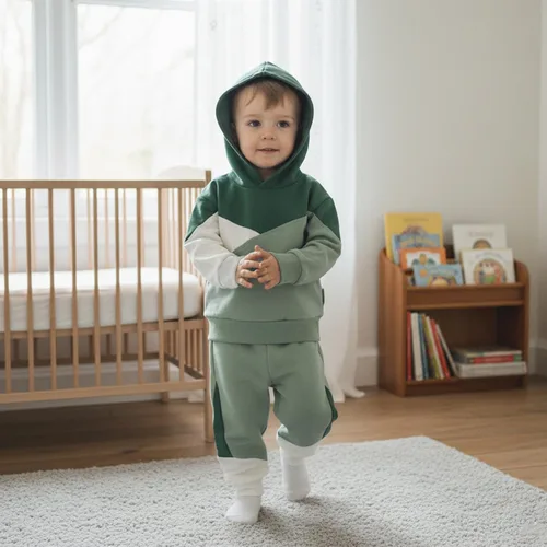 Miniatura 214 de Conjunto de ropa de otoño e invierno para bebé y niño, sudadera larga con capucha y pantalones para niños pequeños, 6, 12, 18, 24 meses, 2T