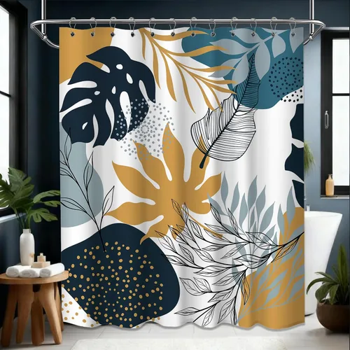 Miniatura 15 de Cortina de ducha floral para primavera y verano, flores silvestres, flores y mariposas, decoración de baño, tela impermeable con ganchos, 70