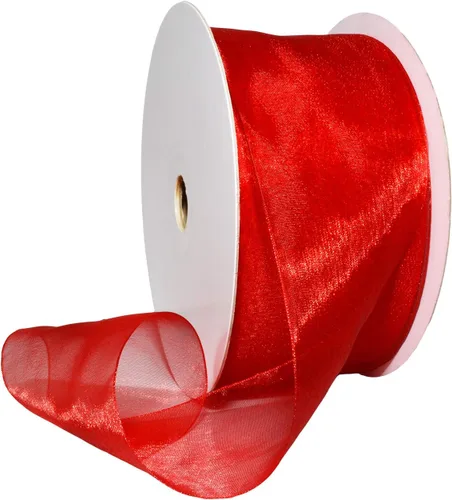 Miniatura 76 de Morex Ribbon 91803/100-609 Cinta de nailon Organdy, 5/8 pulgadas por 100 yardas, color rojo