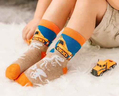 Miniatura 6 de Jefferies Socks Paquete de 6 calcetines de construcción de dinosaurios para niños