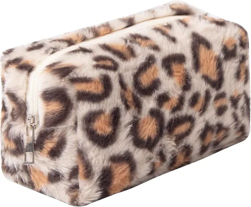 Miniatura 10 de Bolsa de Maquillaje a Cuadros de Felpa Bolsa de Cosméticos Estética a Cuadros Bolsos de Mano Lindos con Cremallera Bolsa de Viaje para Artículos