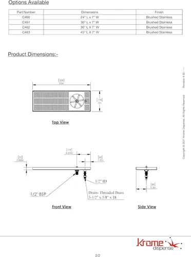 Miniatura 3 de Enjuagadora con spray lateral, 7 por 20", acero inoxidable
