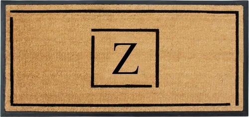 Miniatura 67 de A1HC - Tapete de puerta con monograma de fibra de coco natural para puerta delantera, 24 x 48, felpudo duradero tratado anti-desprendimiento