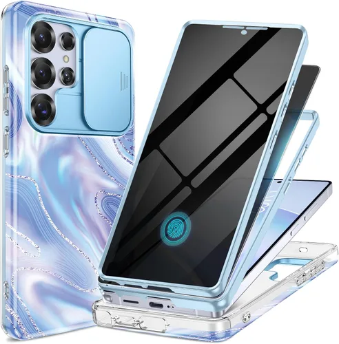 Miniatura 11 de GVIEWIN para Samsung Galaxy S23 Ultra Funda con cubierta deslizante para cámara, [Protector de pantalla incorporado] [2 Marcos frontales] Funda