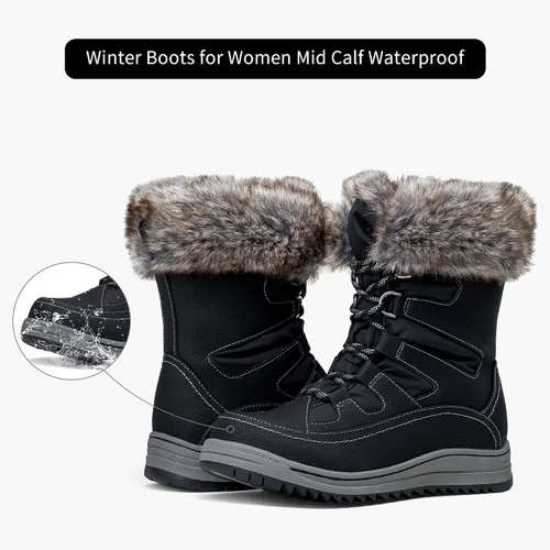 Miniatura 7 de VEPOSE - Botas de invierno para mujer impermeables
