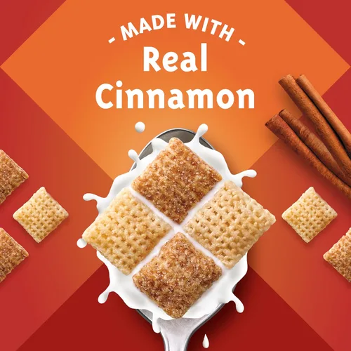 Miniatura 3 de Cereal Chex Canela, cereales para desayuno sin gluten, hechos con grano integral, tamaño familiar, 19.2 onzas