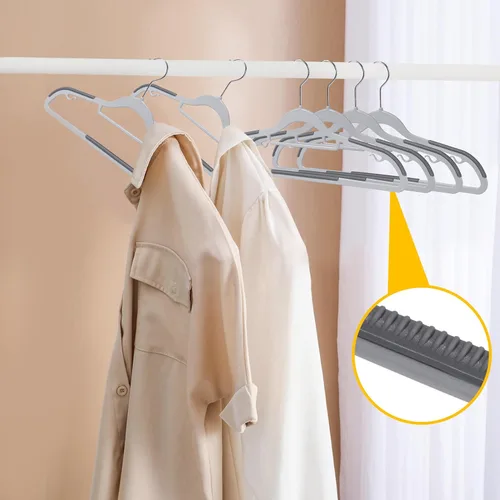 Miniatura 3 de Perchas de ropa de calidad, paquete de 50 unidades, perchas de plástico sin terciopelo para ropa, juego de perchas resistentes para abrigos, perchas