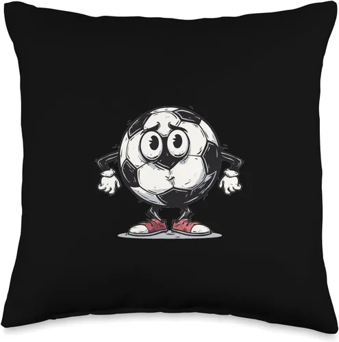 Fun Cartoon Ball Costume for Soccer Lovers Throw Pillow