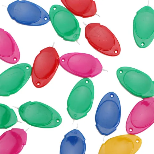 Miniatura 4 de 10/20 agujas simples de plástico para manualidades, enhebradores de agujas en forma de hoja de plástico para máquina de coser, bordados de bricolaje