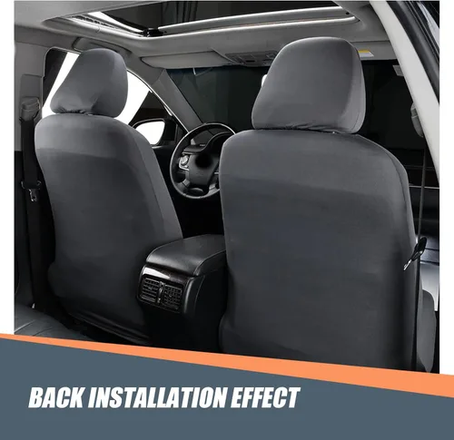 Miniatura 5 de 2 fundas para reposacabezas de asiento de automóvil, 9" x 10.6" de punto elástico transpirable completamente envolvente, cubierta antipolvo simple