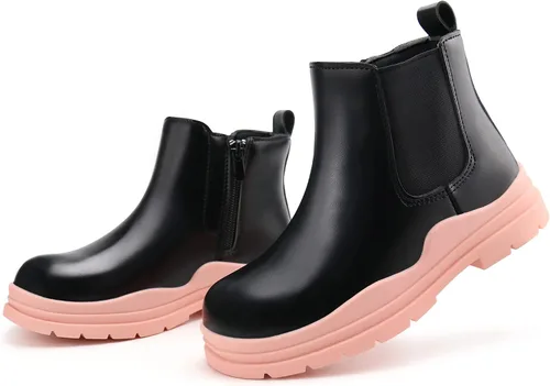 Miniatura 4 de brooman Botas Chelsea para niños y niñas, botines con cremallera