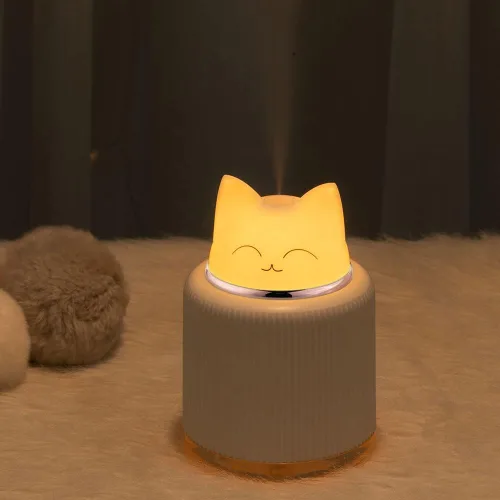 Miniatura 2 de Mini Humidificador - Lindo Humidificador de Niebla con Gato para Dormitorio de Niños, Pequeño Humidificador Ultrasónico para Hogar, Coche, Oficina
