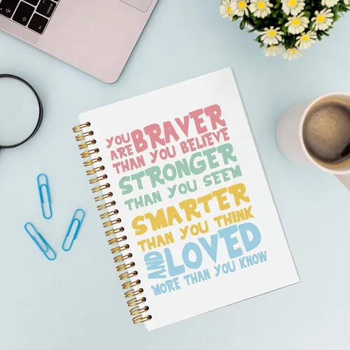 Miniatura 4 de VNWEK Everyone Merves a Voice Speech Therapy - Cuaderno en espiral de 5.5 x 8.3 pulgadas, cuaderno de espiral de tapa dura con forro colorido