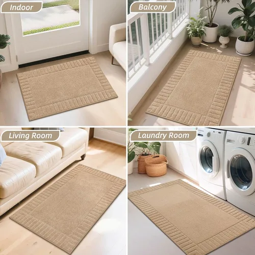 Miniatura 8 de BEQHAUSE Tapete para puerta antideslizante de perfil bajo para entrada, tapete para puerta delantera, tapetes para entrada resistentes a la Topo