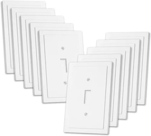 Miniatura 14 de Bates- Cubierta para interruptor de luz, cubiertas de placa de interruptor, paquete de 10, cubierta de interruptor de luz individual, 1 banda, Blanco