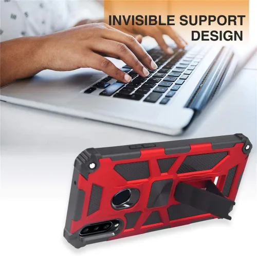 Miniatura 3 de Asuwish Funda compatible con Huawei Y9 Prime 2019/Honor 9X/P Smart Z y protector de pantalla de vidrio templado, accesorios de celda, soporte de Rojo
