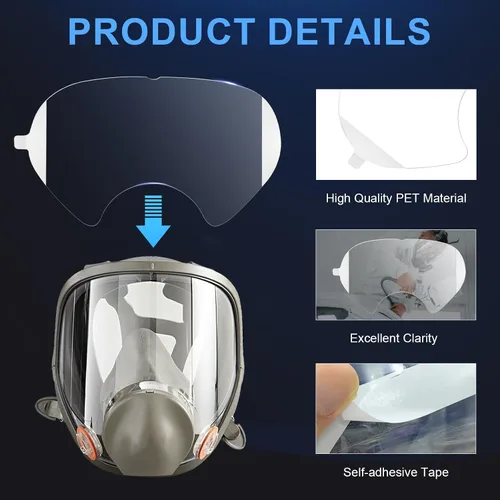 Miniatura 3 de Paquete de 20 protectores faciales, cubierta de lente compatible con máscara respiradora de cara completa 3M 6885, 6900, 6800, 6700, 6000, serie