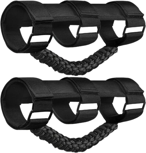 Asas de agarre para barra antivuelco, accesorios para Jeep Wrangler JL JK TJ YJ Gladiator 4XE Rubicon Sahara Unlimited (negro 2 unidades)